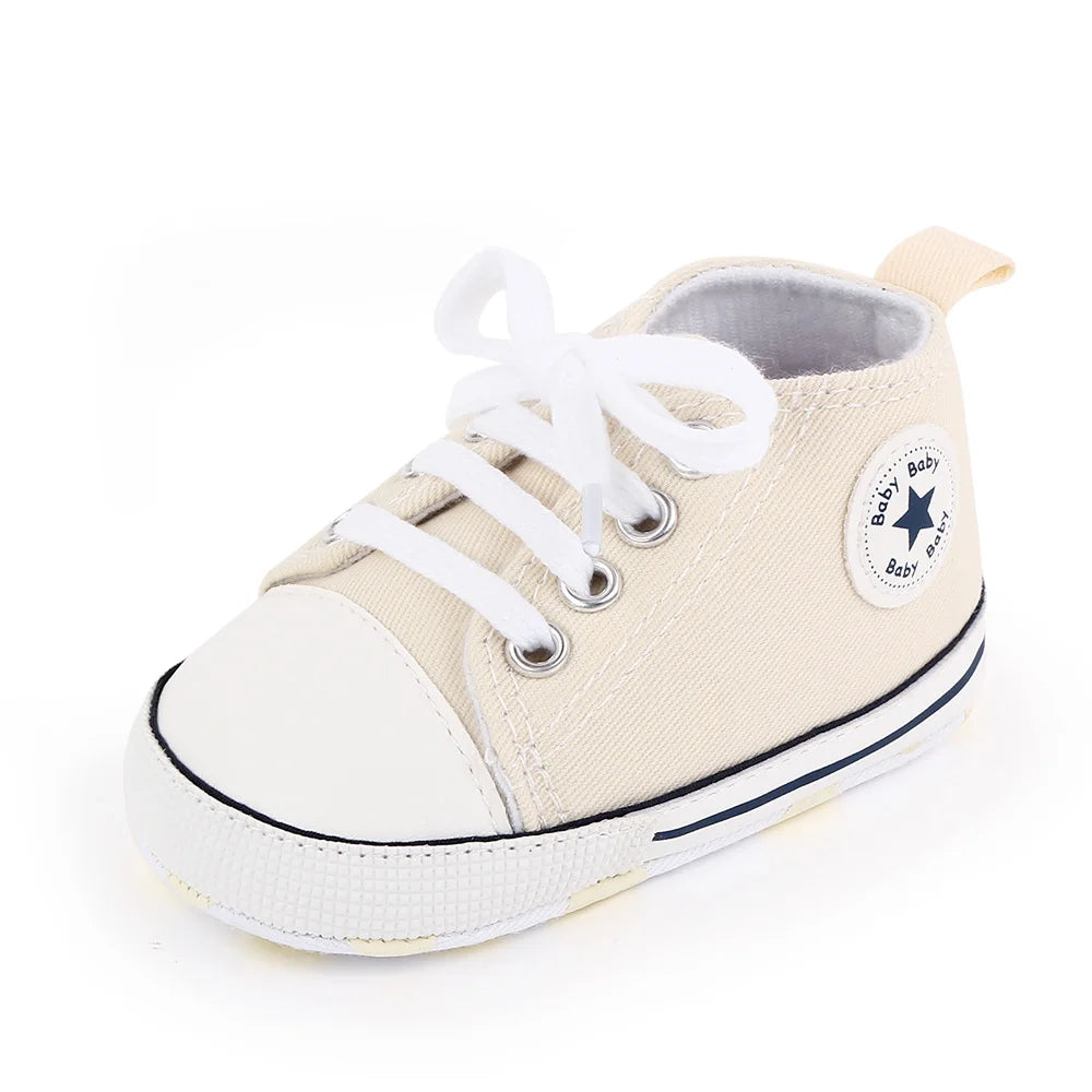 Spring New Baby Shoes Boy and Girl Classic Canvas Casual Sneakers Soft Sole Non-Slip Walking Newborn Toddler Shoes First Walkers