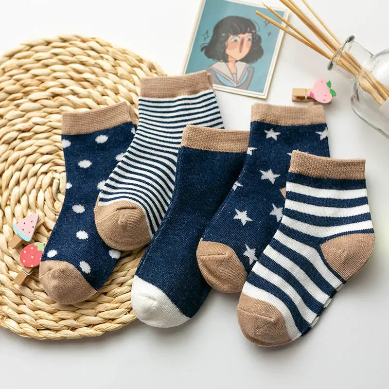 5Pairs Baby Socks Cotton Spring Autumn Cartoon Animal Children's Sock Girls Cute Newborn Boy Toddler Kids Socks 0-6 Years