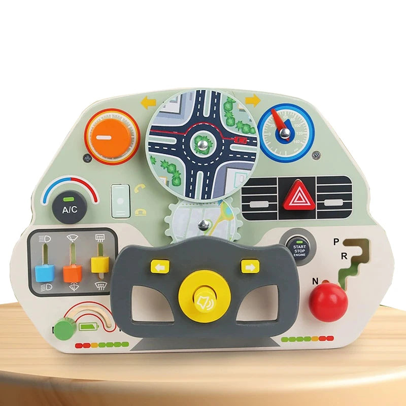 Montessori Busy Board Accessories Wooden Toy Combination Matching Doorbell Gear Graphics Educational Toy Education Trainig Toy