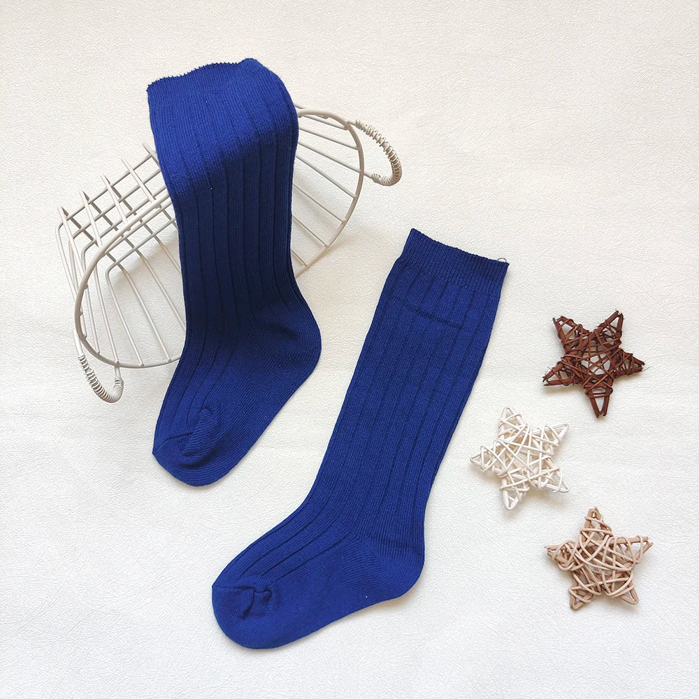 New Children's Sock Stripe Boys And Girls Knee High Socks Cotton Breathable Baby Long Tube Socken Kids School Uniform Socks 0-7Y