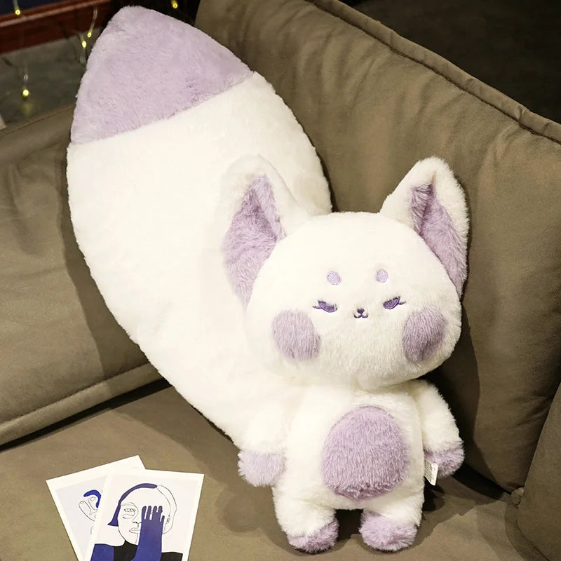 Cute Soft Orange White Big Tailed Fox Plush Toy Stuffed Animals Kawaii Fluffy Dudu Cat Fox Dolls Pillow Creative Gifts For Girl