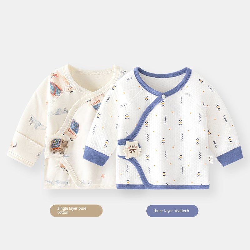 2 Pieces Newborn Pure Cotton Boneless Gown Winter Coat