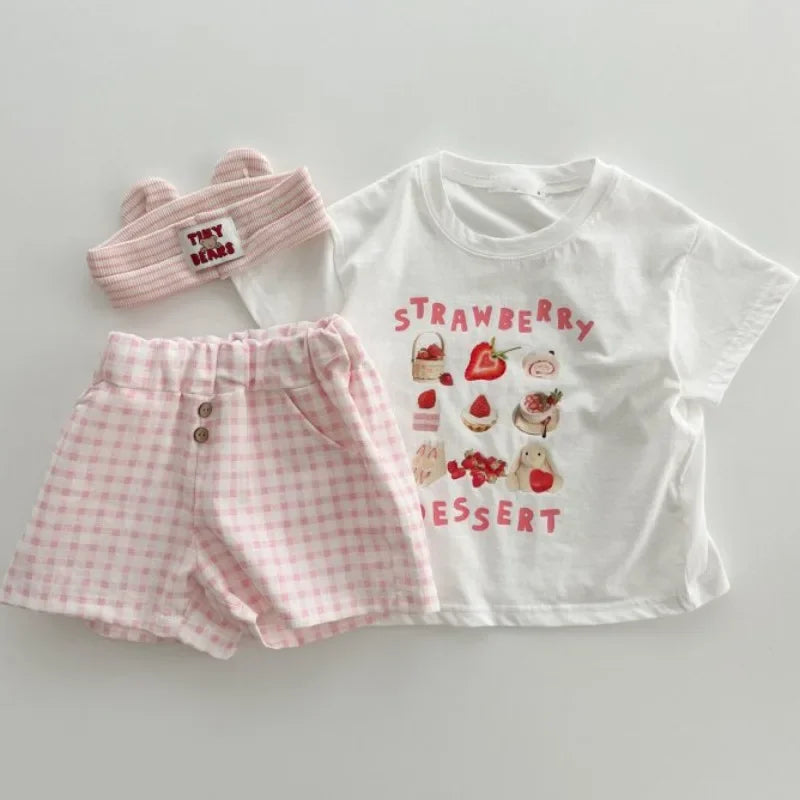 Summer Infant Kids T-Shirts Fruit Print Boys Girls Cotton T-shirt Children Outfits Top Clothes for Toddler Baby Breathable Tees