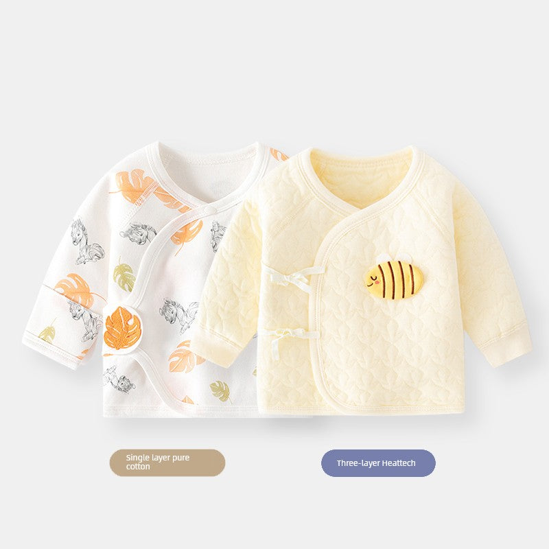 2 Pieces Newborn Pure Cotton Boneless Gown Winter Coat