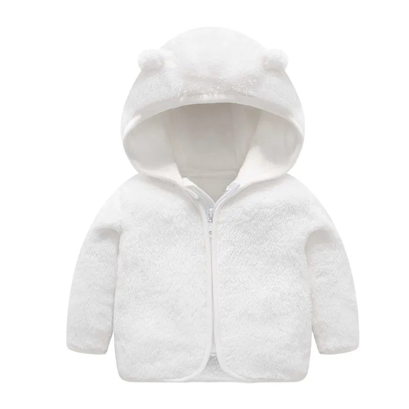 Baby Girls Jackets Boys Coral Fleece Hooded Outerwear Snowsuit Autumn Toddler Kids Warm Cotton Coats 1-6 Years Children Jacket
