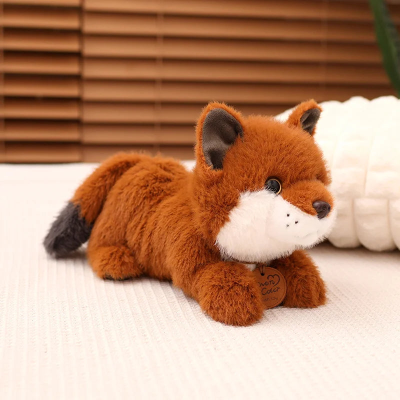 Simulation Kawaii Fox Plush Doll Pillow Round Sitting Lying Animal Fox Plush Toy Home Decoration Gift For Boys And Girls