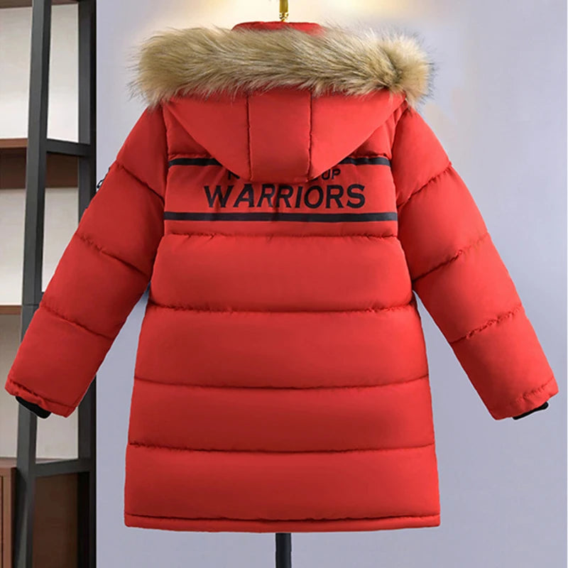 5 6 7 8 9 10 11 12 Years Boys Jacket Winter Thicken Keep Warm Kids Jacket Fashion Zipper Hooded Boys Coat Teenagers Kids Clothes