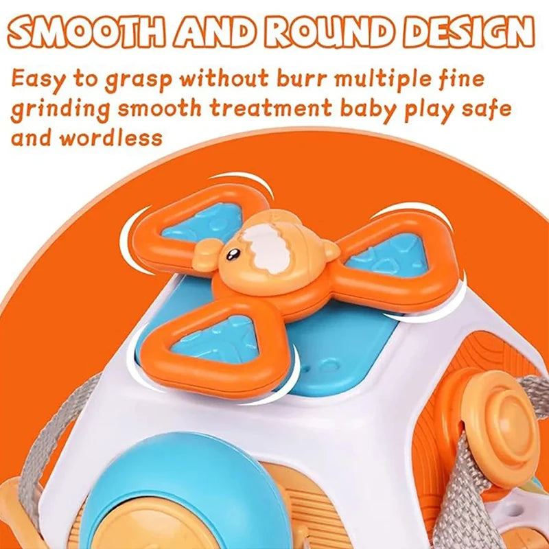 Montessori Busy Board Cube Sensory Baby Educational Cube Children's Interesting Polyhedron Basic Skills Activity Toys