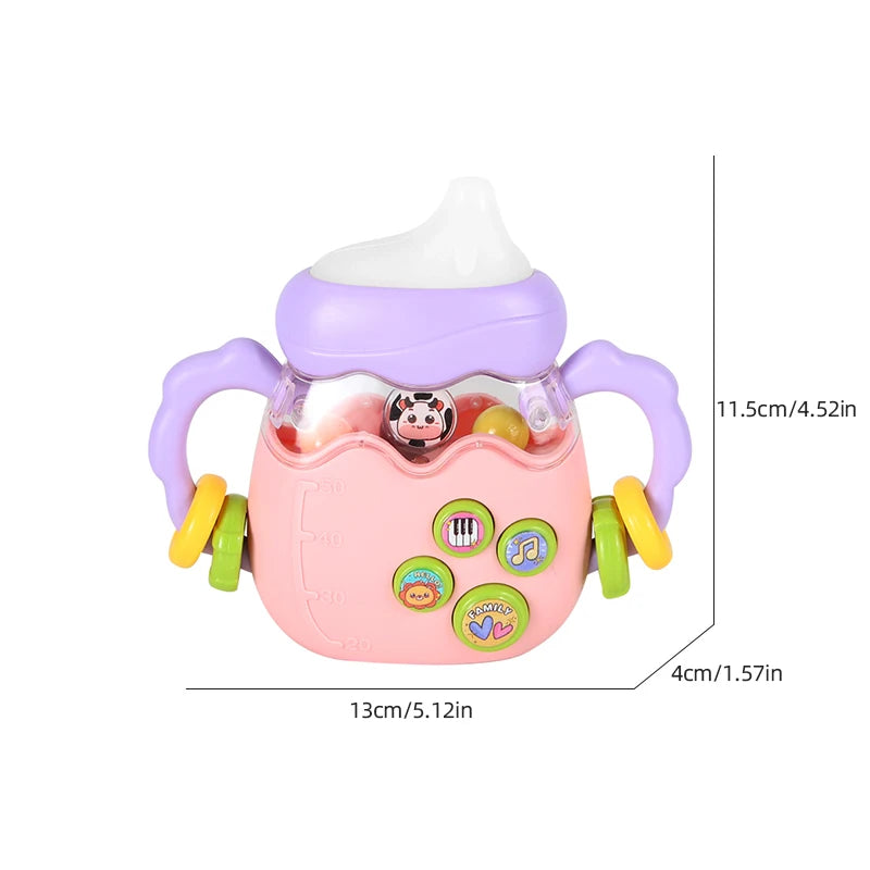 Baby bottle rattle puzzle early education toy Baby teaser pacifier Christmas gift Newborn grip Training Music story