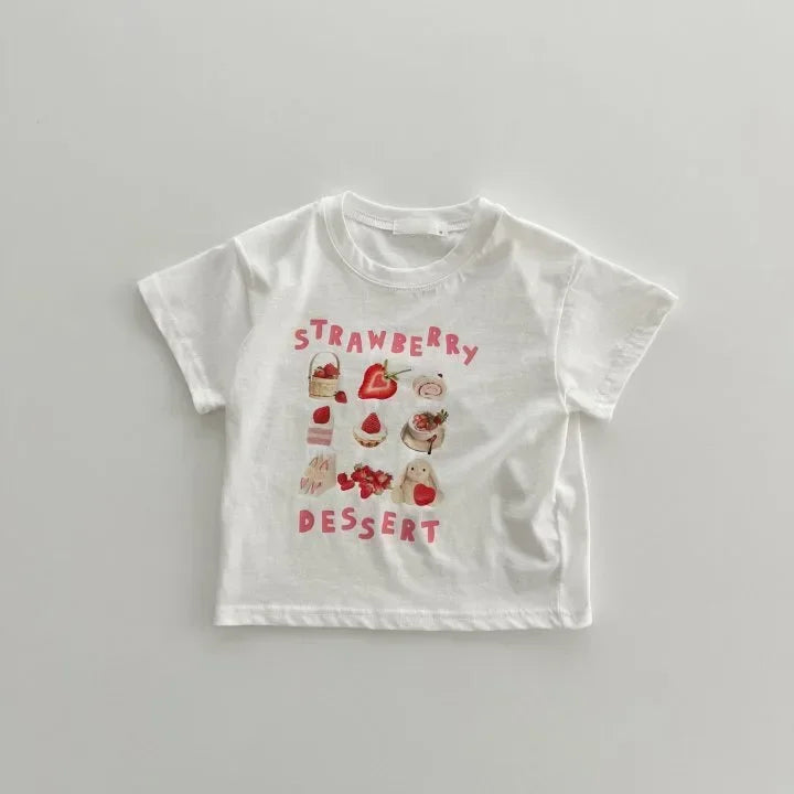 Summer Infant Kids T-Shirts Fruit Print Boys Girls Cotton T-shirt Children Outfits Top Clothes for Toddler Baby Breathable Tees