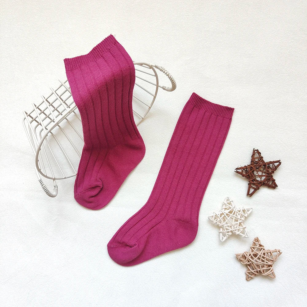 New Children's Sock Stripe Boys And Girls Knee High Socks Cotton Breathable Baby Long Tube Socken Kids School Uniform Socks 0-7Y