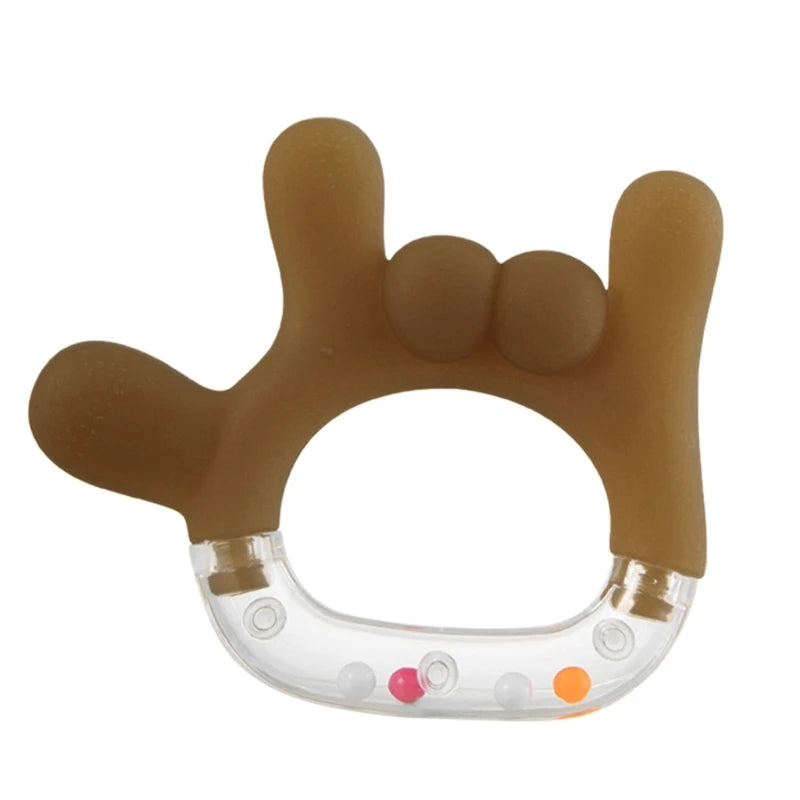 Silicone Baby Teether BPA Free Liquid Silicone Baby Chewing Toys Cartoon Shape Newborn Rodent Handhold Molar Teether Baby Stuff