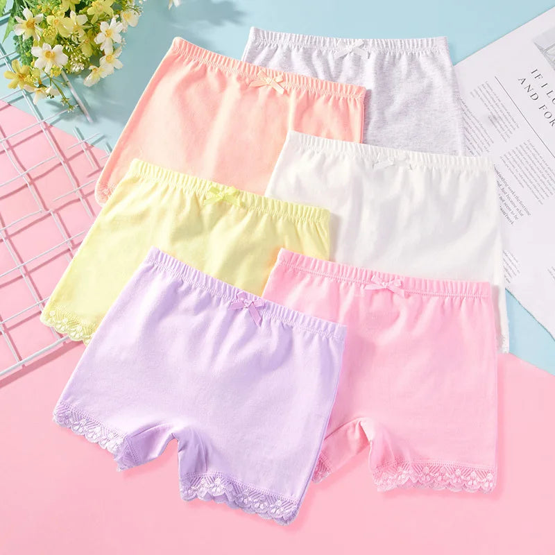 2pcs/Lot Summer Girls Safety Pants Class A Double Layer Pure Cotton Grade Thin Children' Safety Children Bottom Kid Dance Pants