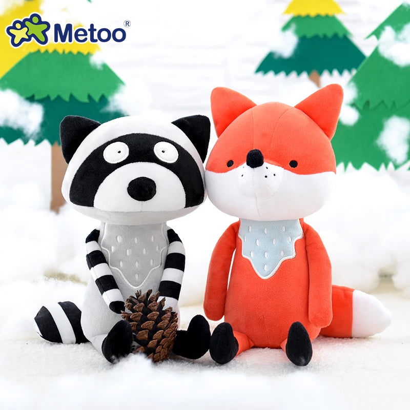 Cute Stuffed Animal Toys Soft Fox Raccoon Squirrel Giraffe Plushies Children Birthday Gift Room Decor Original Plush Metoo Doll