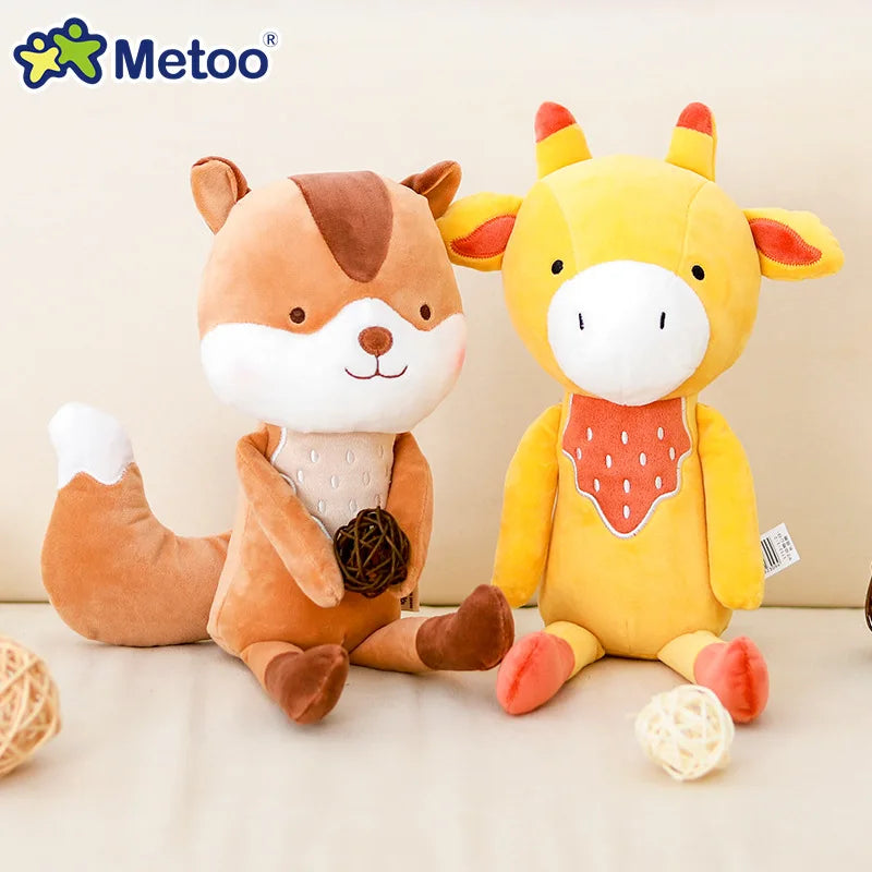 Cute Stuffed Animal Toys Soft Fox Raccoon Squirrel Giraffe Plushies Children Birthday Gift Room Decor Original Plush Metoo Doll