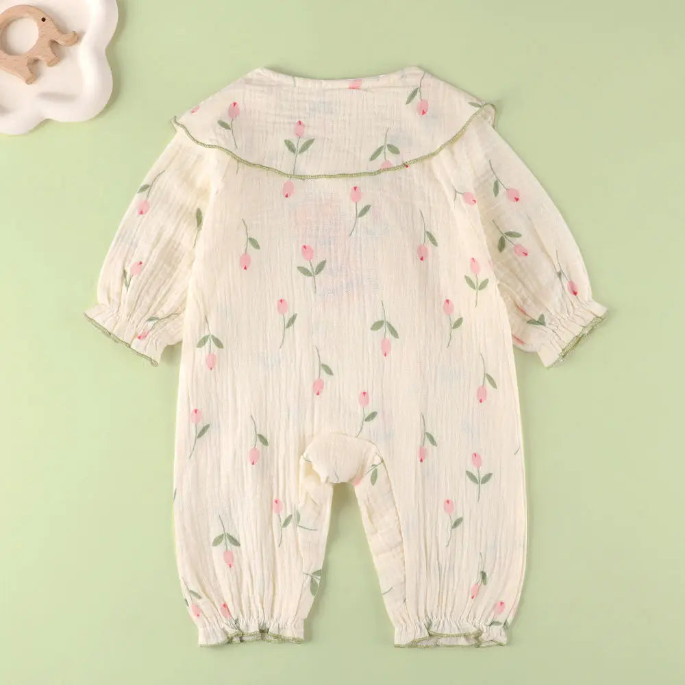 Autumn Baby Clothes Infant Cute Long-sleeved Jumpsuit Girls Summer Cute Jumpsuit for Going Out Trendy Pure Cotton Jumpsuit