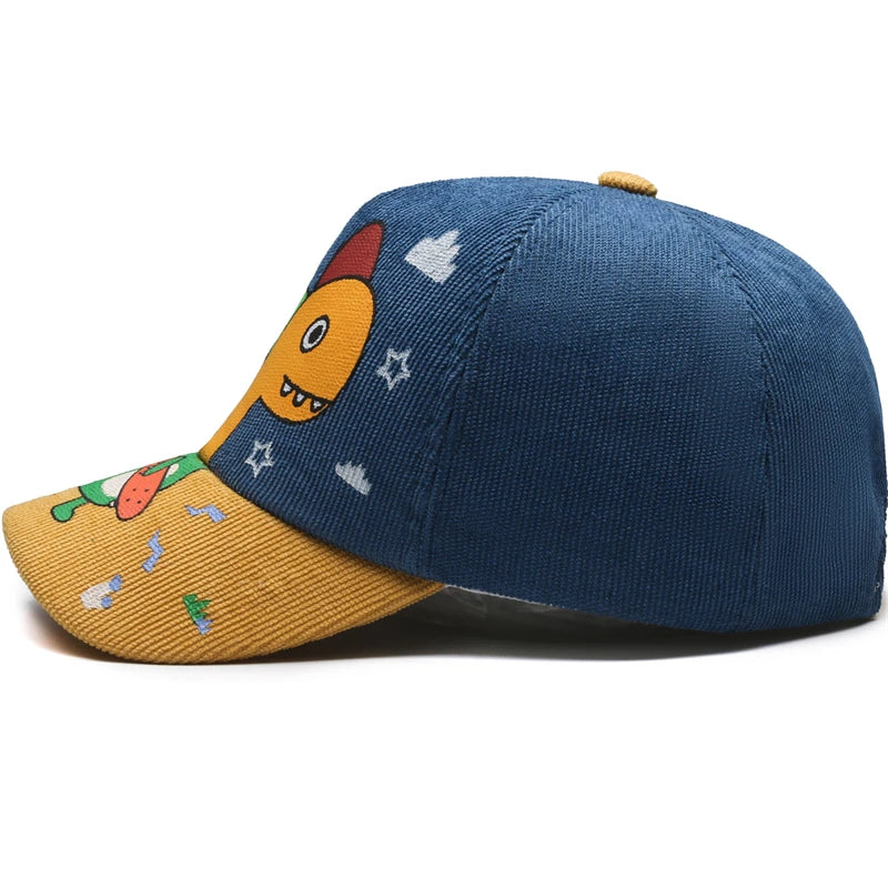 Four Seasons Little Dinosaurs, Children's Hats, Children's Baseball Caps, Cute Cartoon Color-Blocked Caps, Outing Sun Hats