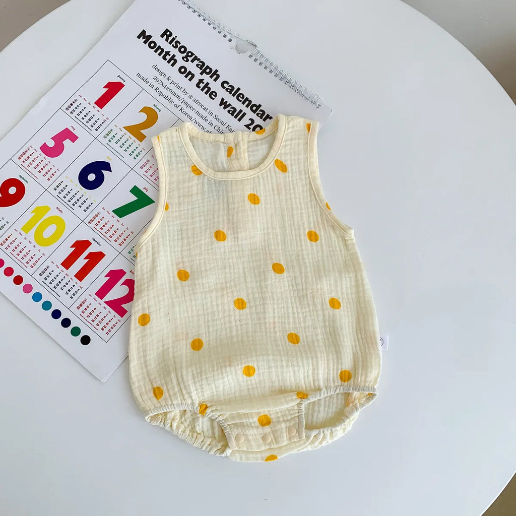 2025 New In Summer Infant Newborn Baby Girls Boys Wrinkle Cloth Cotton Outfits Kids Casual Jumpsuits Toddler Bodysuits