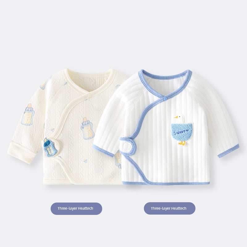 2 Pieces Newborn Pure Cotton Boneless Gown Winter Coat