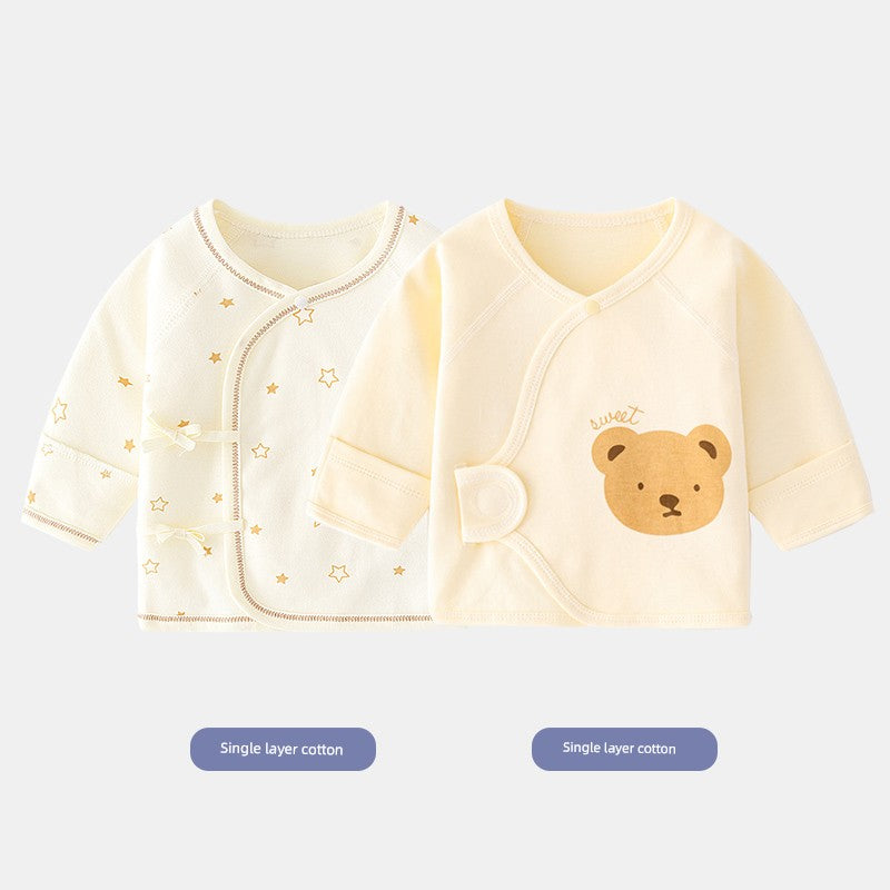 2 Pieces Newborn Pure Cotton Boneless Gown Winter Coat