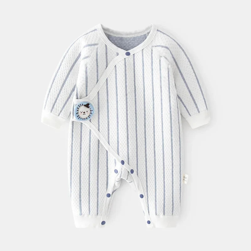 Thickened Cotton Baby Romper Warm Air Layered Monastic Style Infant Clothes Footed Crawling Suit Chinese Brand Newborn Outfit